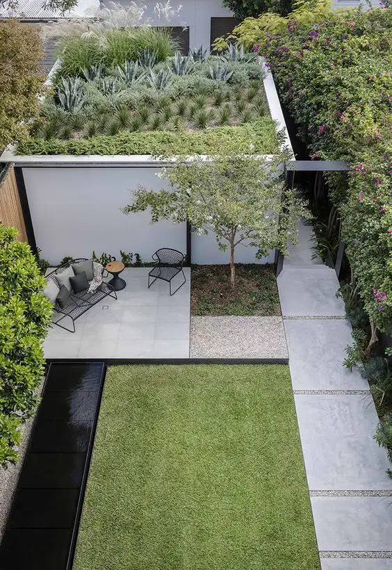 The Combination Of Concrete And Green
